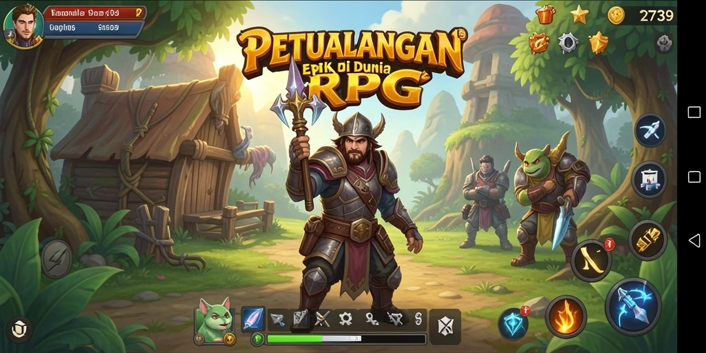 Tampilan gameplay dari game RPG yang mendebarkan dan penuh aksi.