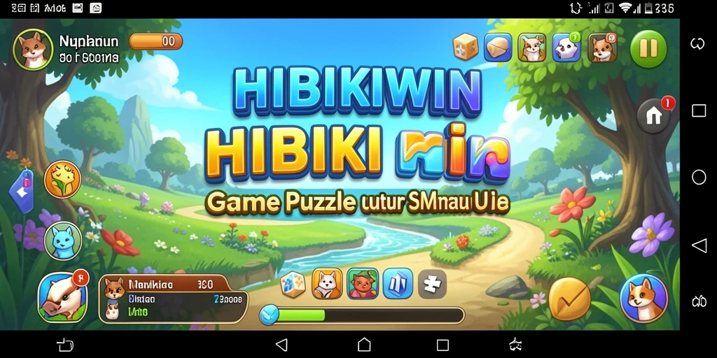 Tangkapan layar menunjukkan gameplay HIBIKIWIN yang seru dan menantang.
