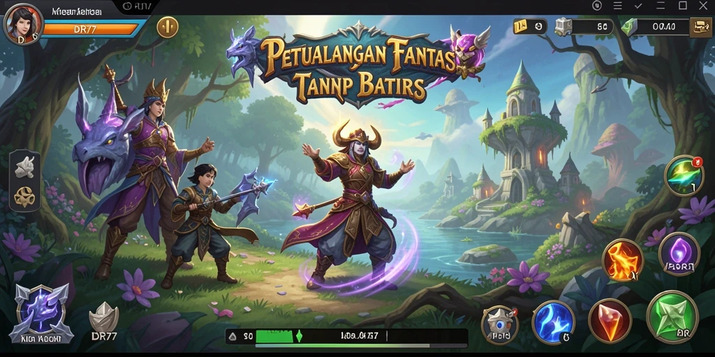 Screenshot utama IDR77 menampilkan aksi pertarungan seru dengan karakter yang epik.