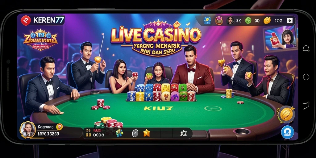 Tampilan antarmuka KEREN77 yang menarik saat bermain Live Casino.