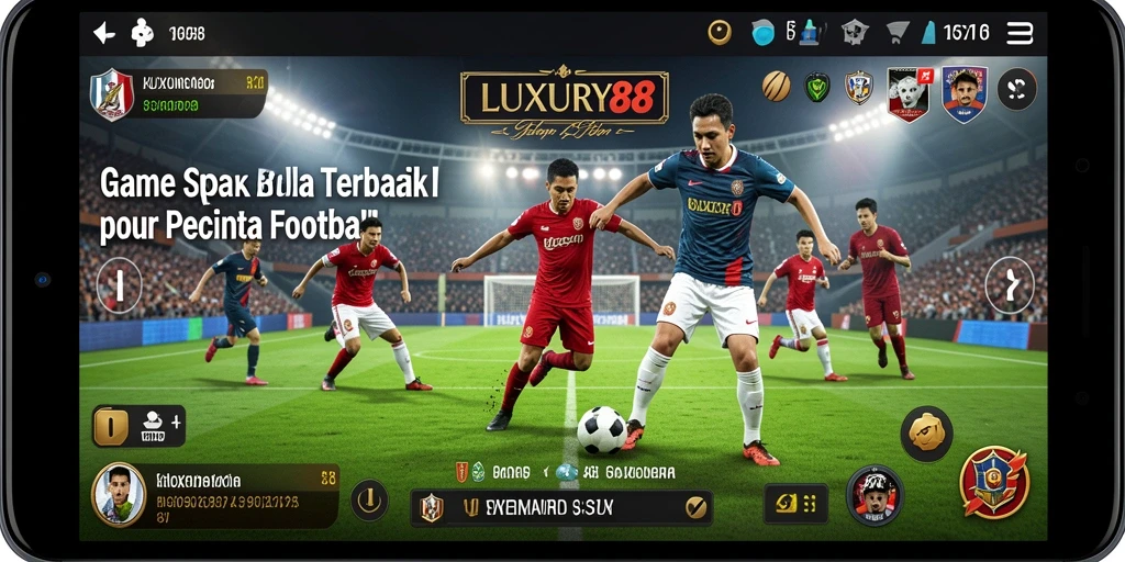Screenshot gameplay LUXURY88 yang menampilkan aksi sepak bola mendebarkan.