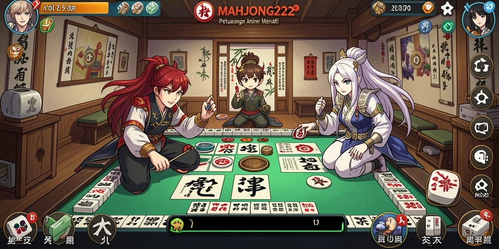 Screenshot gameplay menunjukkan keseruan puzzle Mahjong yang penuh warna.