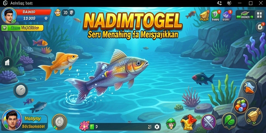 Gameplay NADIMTOGEL yang seru saat memancing ikan.