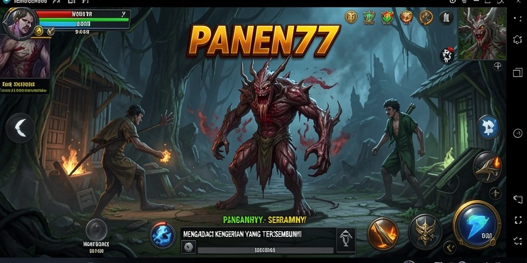 Tampilan gameplay <strong>PANEN77</strong> yang menyeramkan dan menakutkan.