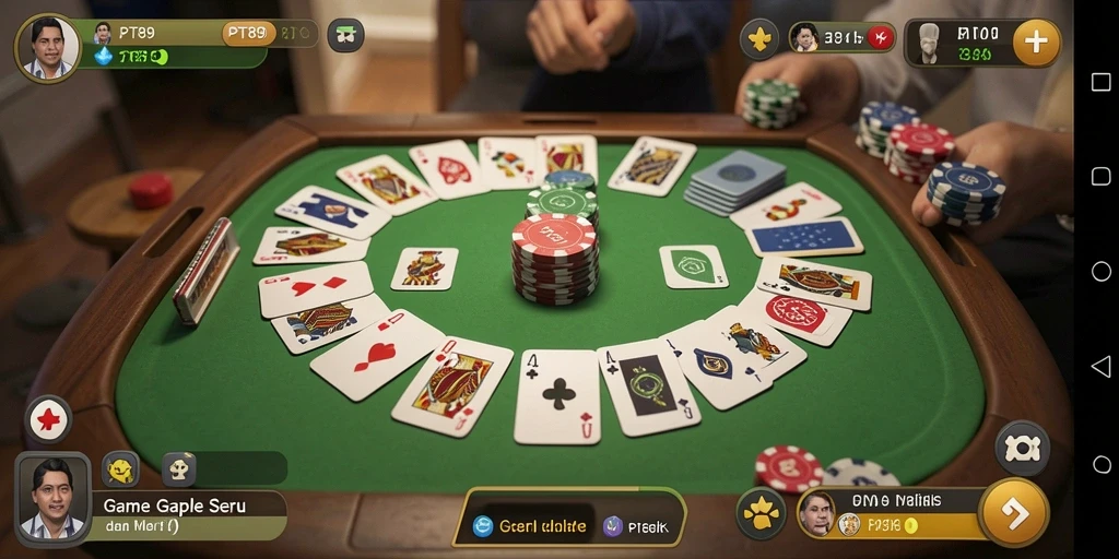 Tampilan screenshot PT89 dengan gameplay Gaple yang seru.