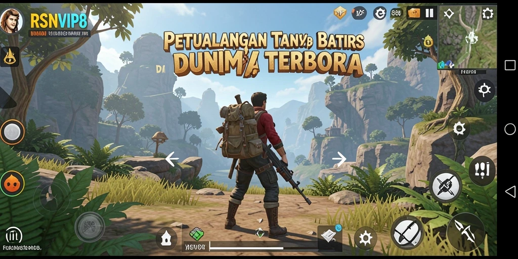 Screenshot gameplay RSNVIP8 menampilkan dunia terbuka yang menakjubkan.