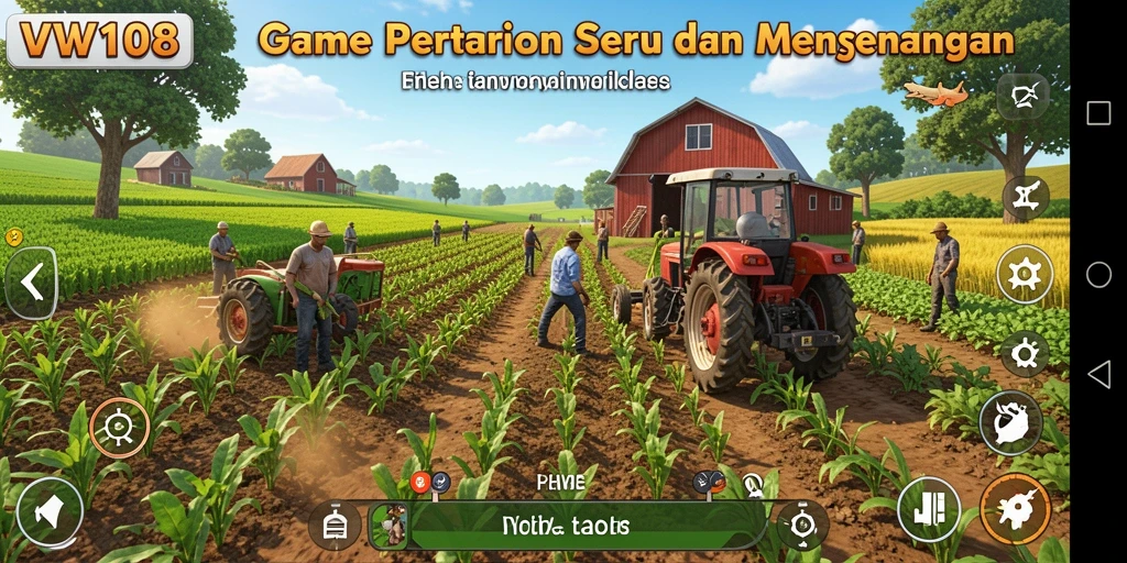 Tangkapan layar gameplay yang menunjukkan aktivitas bertani di VW108.