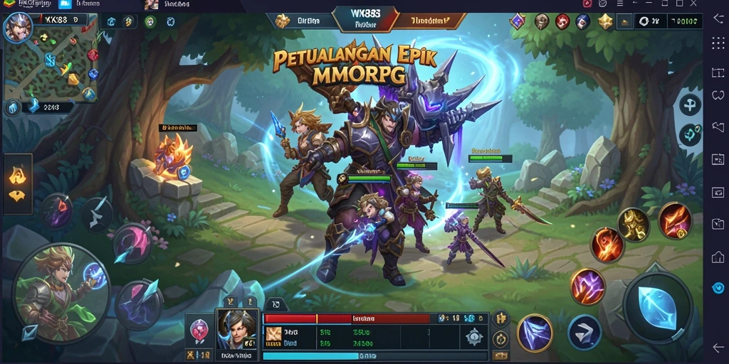 Screenshot gameplay WK888 menampilkan aksi seru dalam pertarungan MMORPG.