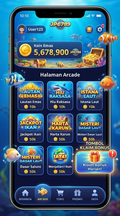 Tampilan antarmuka pengguna di jp6789 yang ramah.